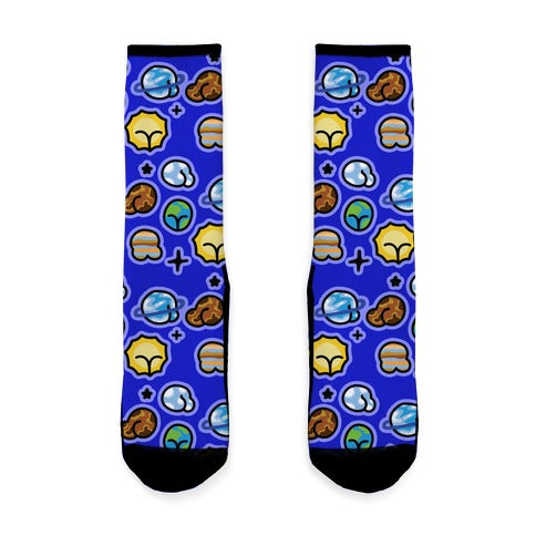 Planet Booty Pattern Socks